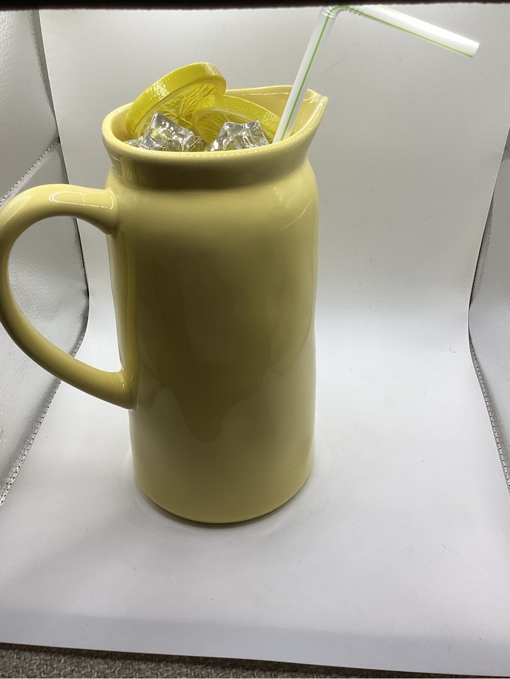 Rae Dunn Yellow 'LEMONADE' Ceramic Pitcher - Picture 3 of 4